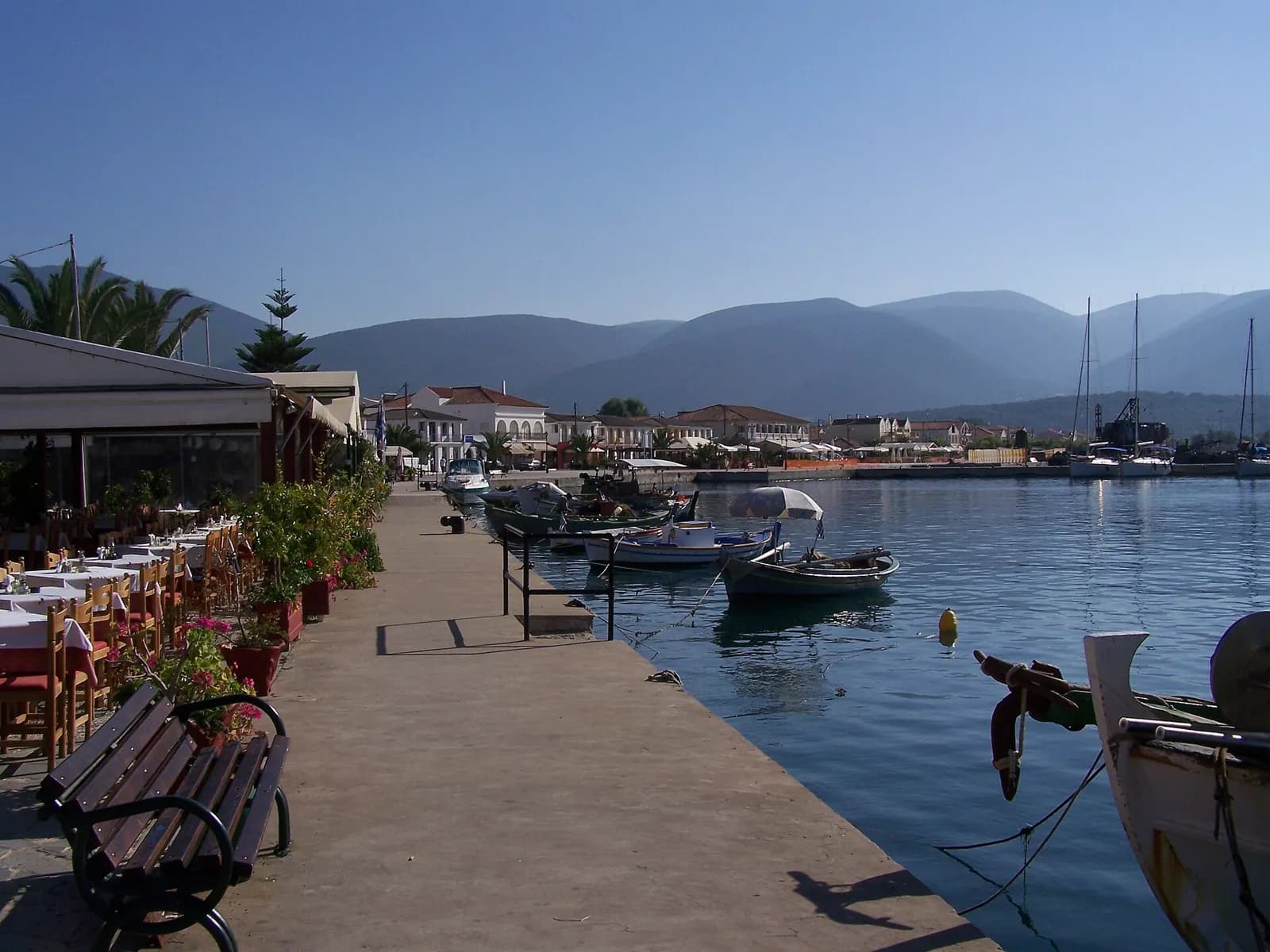 The waterfront at Sami on the east coast of Kefalonia, the port for the ferries to Ithaca